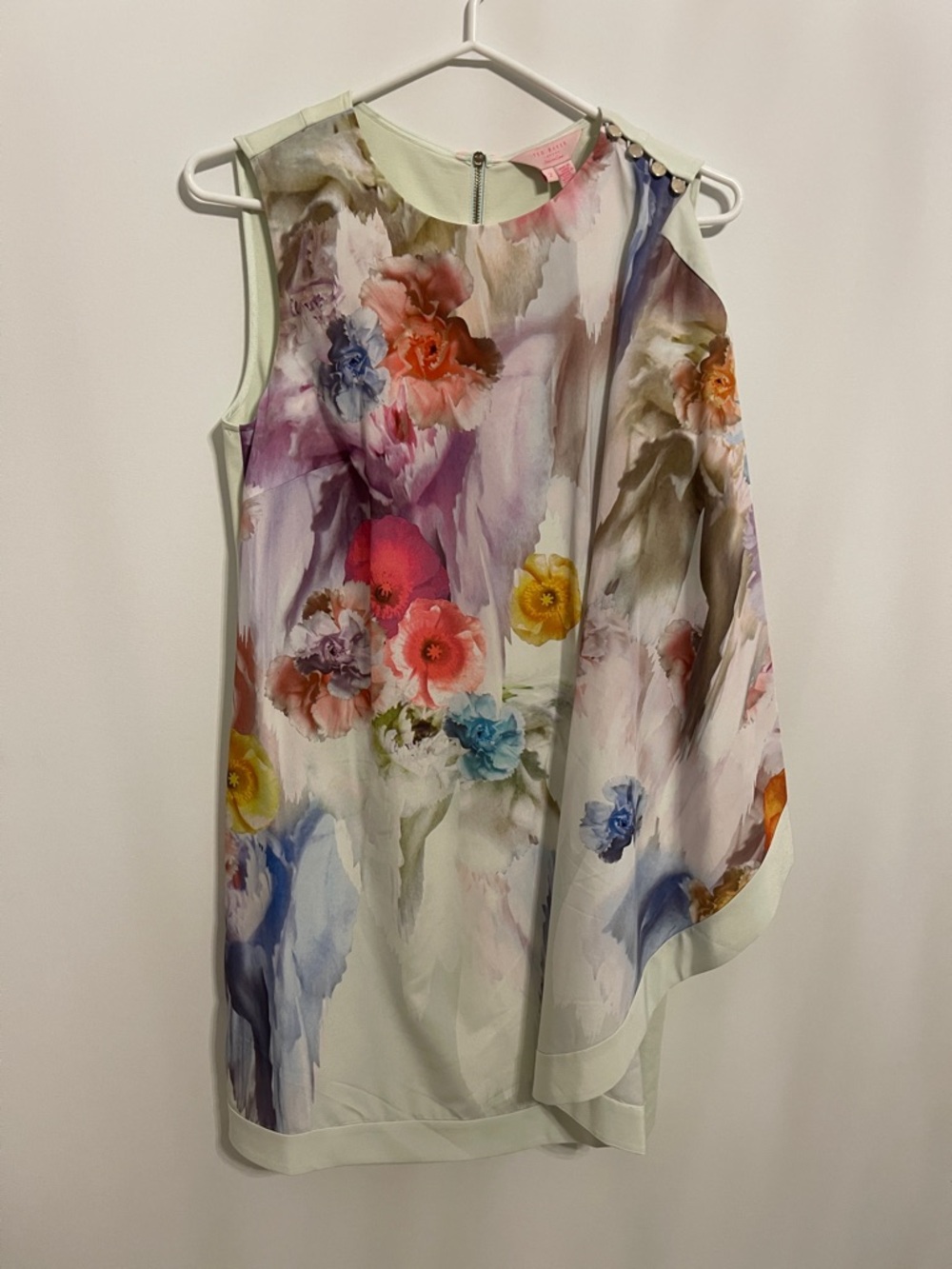 Ted Baker Sleeveless Floral Watercolor Tunic — Pastel Multi